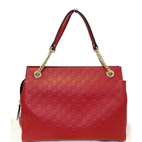 gucci boston red guccissima leather double handle|Gucci leather handbags.